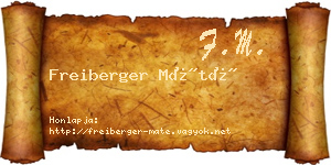 Freiberger Máté névjegykártya